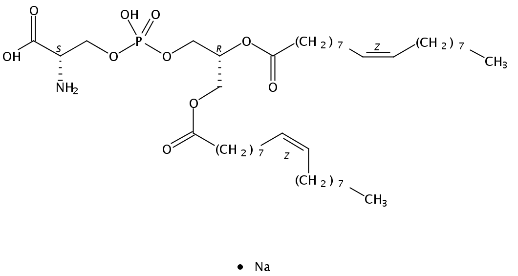 Structural formula of 1,2-Dioleoyl-sn-Glycero-3-Phosphatidylserine Na salt