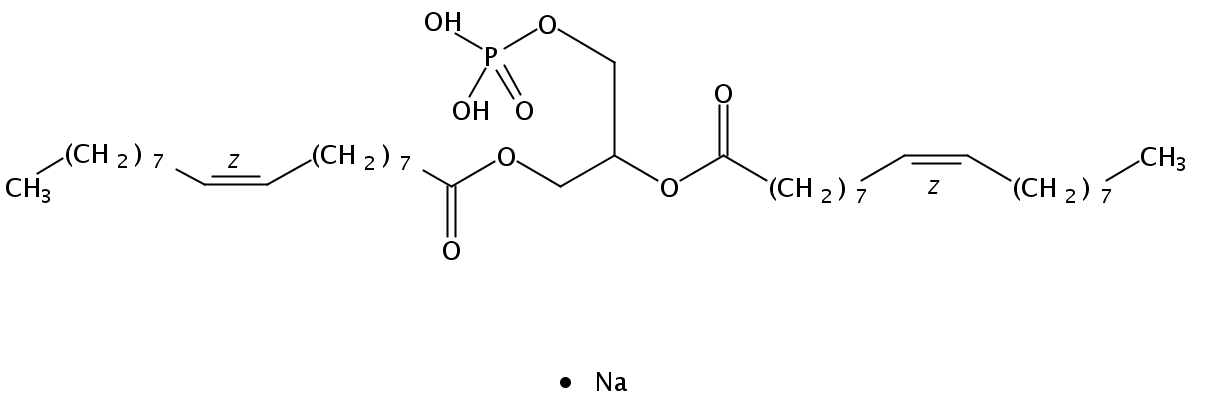 Structural formula of 1,2-Dioleoyl-sn-Glycero-3-Phosphatidic acid Na salt