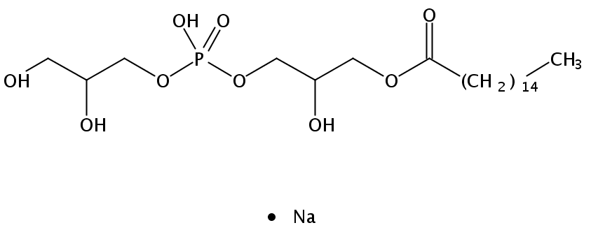 Structural formula of 1-Palmitoyl-2-Hydroxy-sn-Glycero-3-Phosphatidylglycerol Na salt