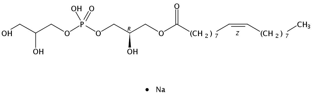 Structural formula of 1-Oleoyl-2-Hydroxy-sn-Glycero-3-Phosphatidylglycerol Na salt