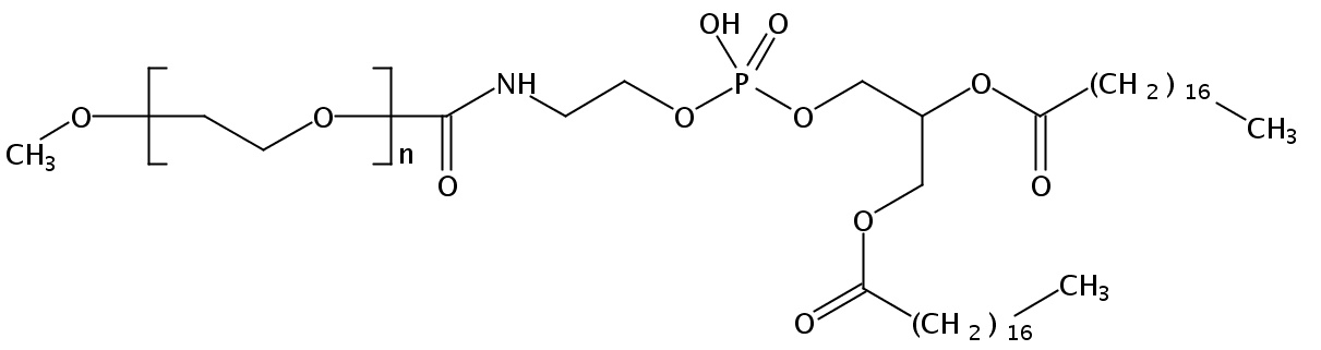 Structural formula of DSPE-PEG-2000, Na salt