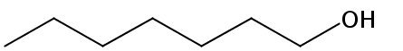 Structural formula of Heptanol