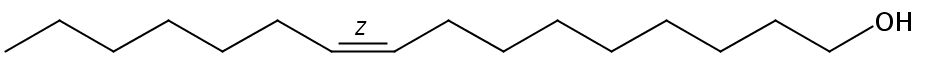 Structural formula of Palmitoleyl alcohol
