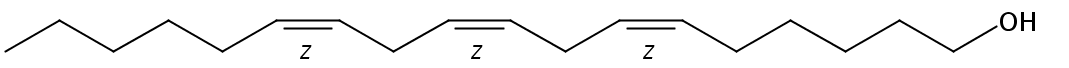 Structural formula of 6(Z),9(Z),12(Z)-Octadecatrienol