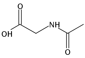 Structural formula of Acetylglycine
