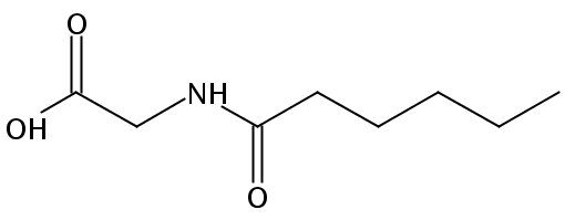Structural formula of n-Hexanoylglycine