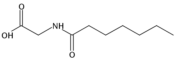 Structural formula of n-Heptanoylglycine