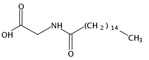 Structural formula of N-Palmitoyl-glycine