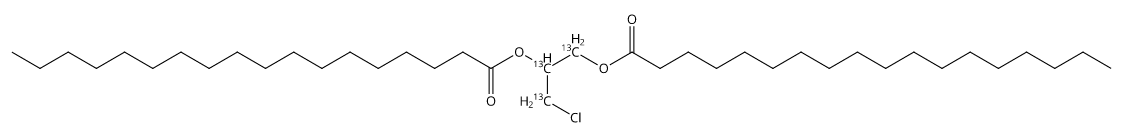 Structural formula of 1,2-Distearoyl-3-chloropropanediol-13C3