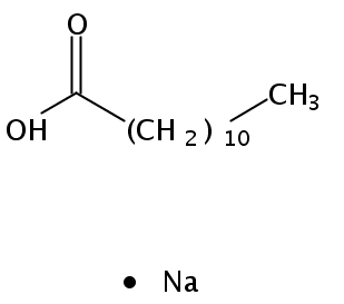 Structural formula of Sodium Laurate