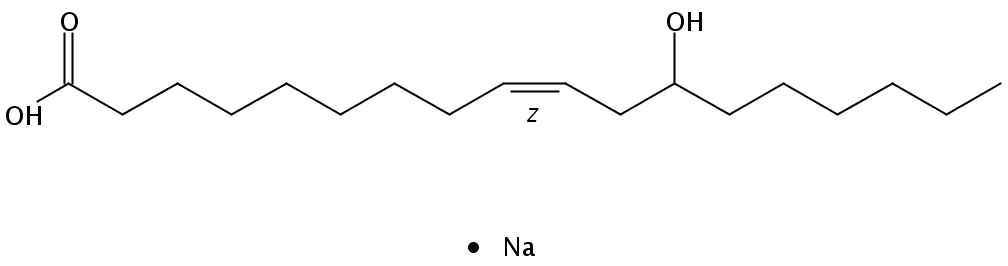 Structural formula of Sodium Ricinoleate