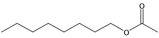 Structural formula of Octanyl acetate