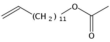 Structural formula of 12-Tridecenyl acetate