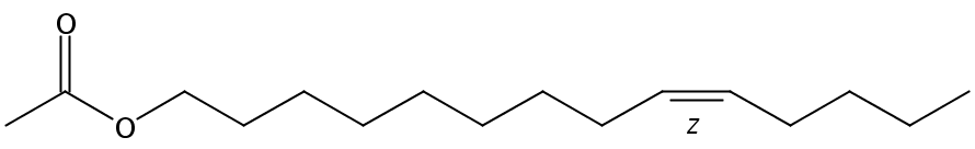 Structural formula of 9(Z)-Myristoleyl acetate