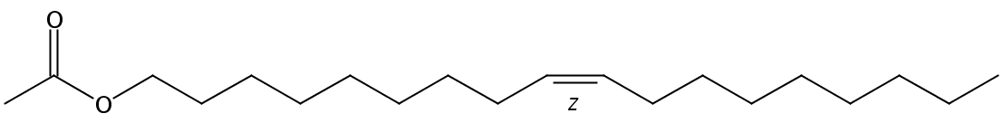 Structural formula of 9(Z)-Oleyl acetate