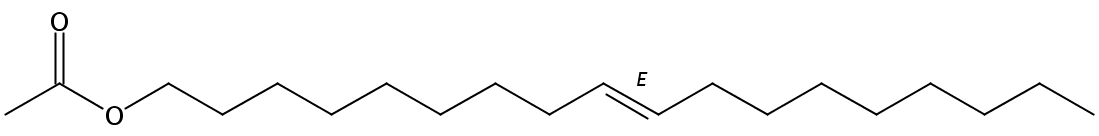 Structural formula of 9(E)-Elaidyl acetate