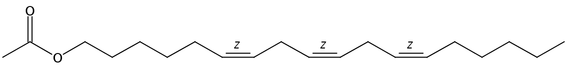 Structural formula of 6(Z),9(Z),12(Z)-gamma Linolenyl acetate