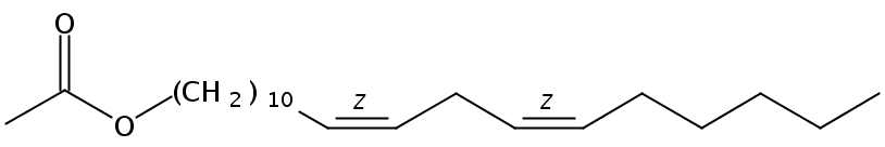 Structural formula of 11(Z),14(Z)-Eicosadienyl acetate