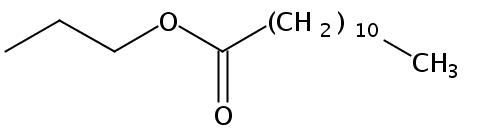 Structural formula of Propyl Laurate