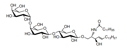 Structural formula of Octadecanoyl-ceramide trihexoside