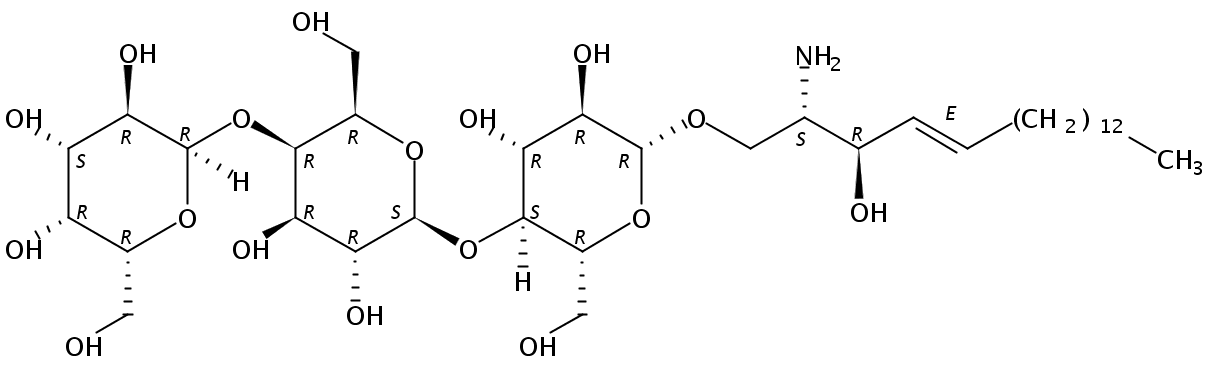 Structural formula of lyso-Ceramide Trihexoside