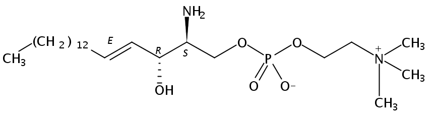 Structural formula of D-erythro-Sphingosylphosphorylcholine