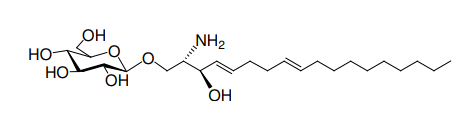 Structural formula of Glucosylsphingosine, plant