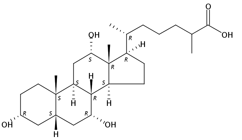 Structural formula of 3,7,12-Trihydroxycoprostanoic acid