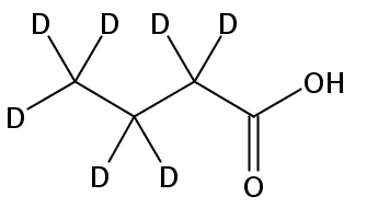 Structural formula of Butyric-D7 acid