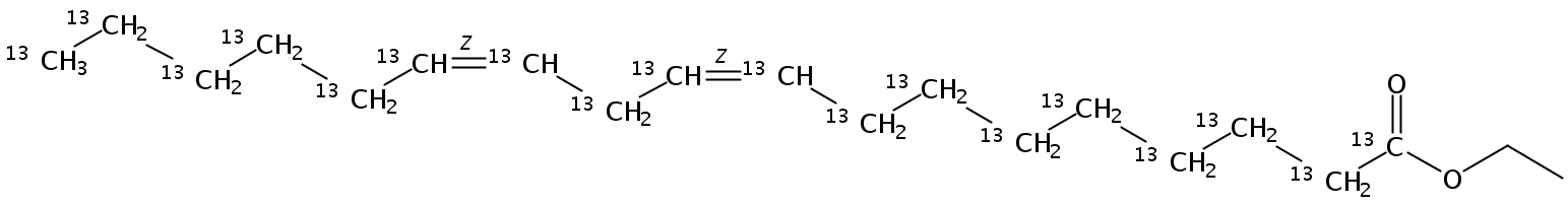 Structural formula of Ethyl Linoleate (U-13C18 98%)