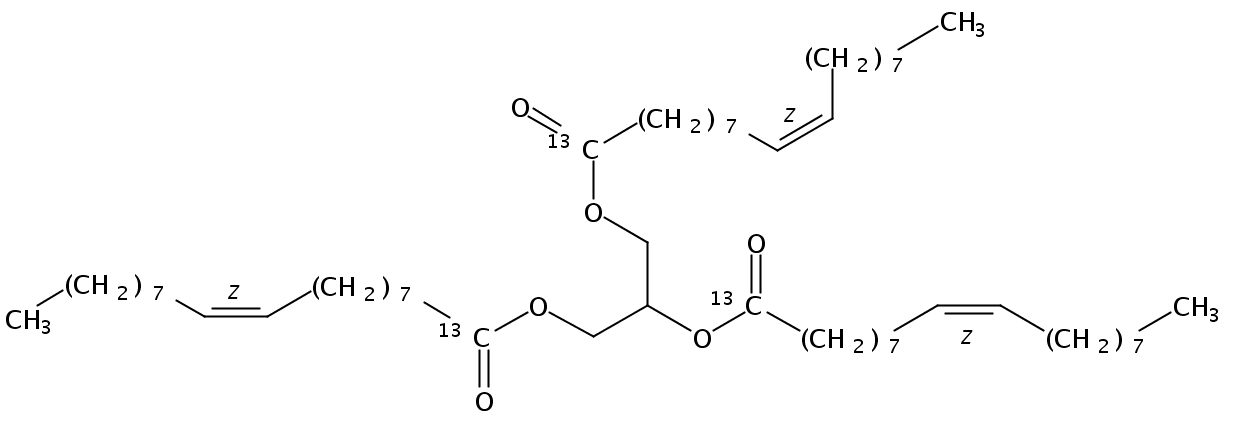 Structural formula of Triolein-1,1,1-13C3