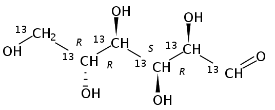 Structural formula of D-Glucose (U-13C6 99%; D7 98%)