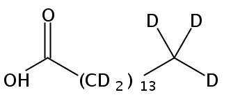 Structural formula of Pentadecanoic-D29 acid